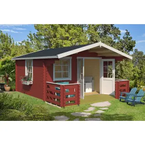 Lasita Osland Luna 2 Log Cabin with Porch - 5m x 3.6m - Traditional Style with Veranda Area