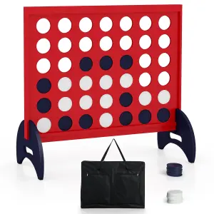 Costway Giant 4-to-Score Game Set Freestanding 4-in-A-Row Game Set w/ Carrying Bag