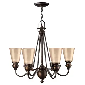 Elstead Mayflower 6 Light Multi Arm Chandelier Olde Bronze Finish, E27