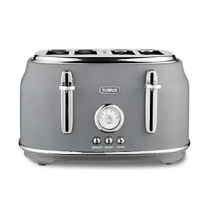 Tower Renaissance Kettle and 4 Slice Toaster Grey