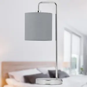 First Choice Lighting Grey Textured Cotton 15.5cm Table Lamp Shade