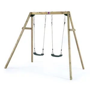 Plum Outdoor Wooden Double Swing Set