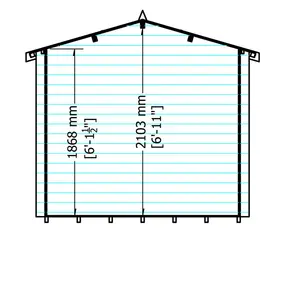 8 x 8 Barnsdale 19 mm Log Cabin Yes