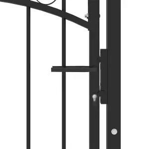 Berkfield Fence Gate with Spikes Steel 100x175 cm Black