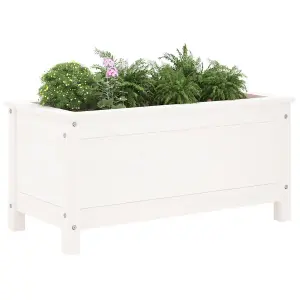 Berkfield Garden Planter White 82.5x40x39 cm Solid Wood Pine