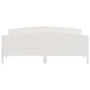 Berkfield Bed Frame without Mattress White 200x200 cm Solid Wood Pine