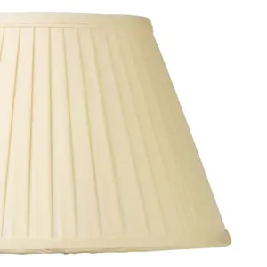 First Choice Lighting Set of 2 Pleated 25cm Cream Faux Silk Shades for Table or Floor Lamp