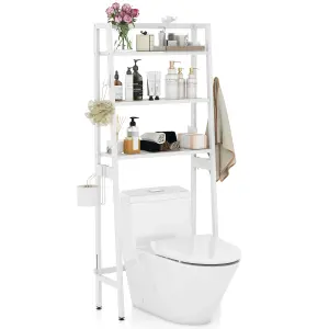 Costway Over The Toilet Storage Shelf 3-Tier Standing Above Toilet Rack Stand