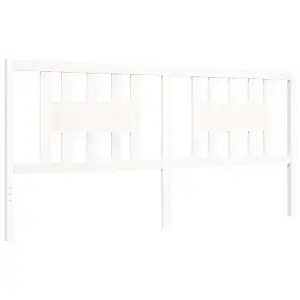 Berkfield Bed Frame with Headboard White 200x200 cm Solid Wood