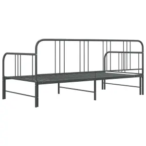 Berkfield Pull-out Sofa Bed Frame Grey Metal 90x200 cm