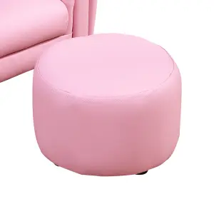 HOMCOM Kids Sofa Chair Set Armchair Seating Seat Bedroom Playroom Stool Pink