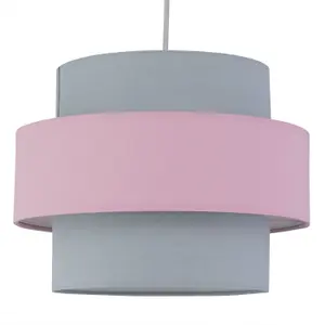 First Choice Lighting Pink and Grey Two Tier Light Shade