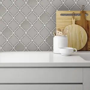 Holden Retro Trellis Tile Ogee Geometric Glitter Geo Tiling On a Roll Wallpaper Charcoal Grey 89311