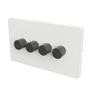 WIFI 2-WAY LED DIMMER SWITCH - Slim White/Grey 4-Gang