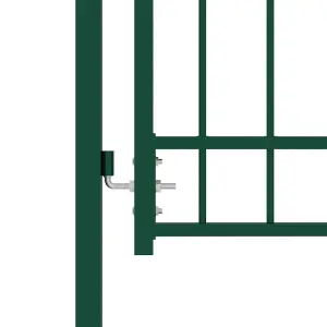 Berkfield Fence Gate with Arched Top Steel 100x175 cm Green