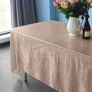 Neel Blue 70x144 Inch Rectangle Sequin Tablecloth, Rose Gold