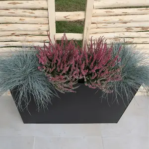 90cm Long Zinc Galvanised Matte Black 60cm Tall Trough Planter