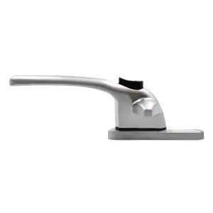 Universal Cockspur Window Handle Kit - Left, Satin Silver/White