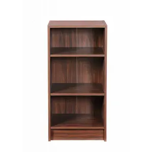 3 Tier Cube Bookcase Display Shelving Storage Unit Wood Furniture Walnut