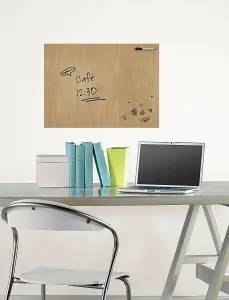 Wallpops- Large Self-Adhesive Light Brown Wood Effect Dry Erase Wall Stickers