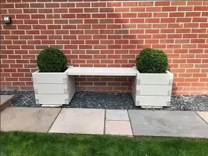 Suffolk Double Planter Bench - Wood - L180 x W40 x H40 cm