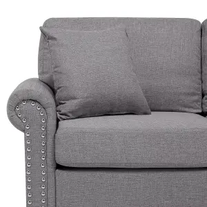 3 Seater Fabric Sofa Grey OTRA II