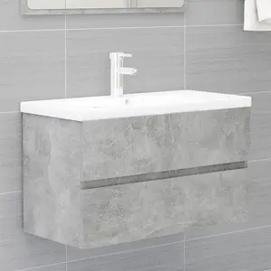 Berkfield Bathroom Furniture Set Concrete Grey Engineered Wood