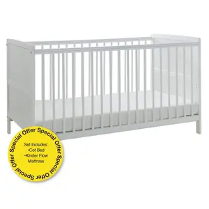  Cot Bed with Mattress White