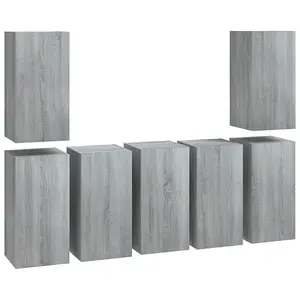 Berkfield TV Cabinets 7 pcs Grey Sonoma 30.5x30x60 cm Engineered Wood