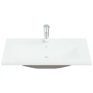 Built-in Basin with Faucet 81x39x18 cm Ceramic White