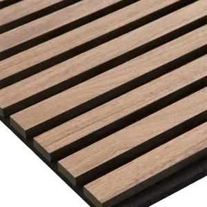 Wall Panel Wood Slat Walnut Decorative Wooden Wall Panelling 3D Slatted Acoustic Sound Absorbing Ceiling or Wall Slats 200 x 60 cm