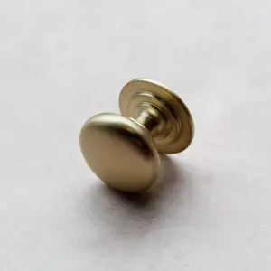 42mm Brushed Brass Cabinet Knob Gold Kitchen Cupboard Door Drawer Pull Handle Bathroom Bedroom Furniture Replacement