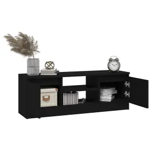 Berkfield TV Cabinet with Door Black 102x30x36 cm