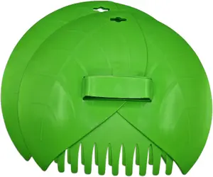 Leaf Rake & Grass Rake Set-Durable Plastic Hand Rake Garden Tool Ergonomic Leaf Grabbers & Garden Equipment for Well  Yard Cleanup