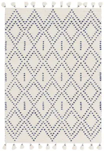 Asiatic Nepal Cream Blue Diamond Rug-120cm X 170cm