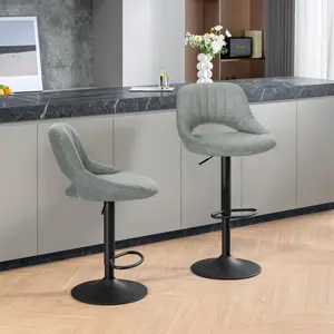 Height-adjustable Simonsen bar stool (Set of 2) Grey