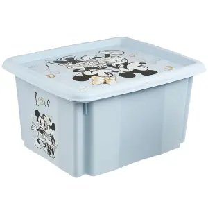 Mickey Mouse Storage Box with Lid 24 Litre Cloudy Blue