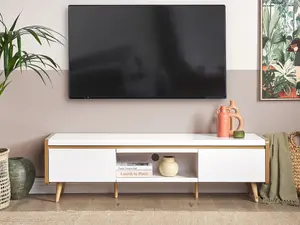 Beliani Scandinavian TV Stand White CUSTER