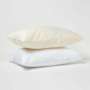 Homescapes White Organic Cotton Kids Pillowcases 40 x 60 cm 400 Thread Count, 2 Pack