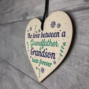 Red Ocean Grandfather Gift Ideas Wooden Heart Grandpa Grandad Birthday Christmas Gifts From Grandson Grandparent Plaque