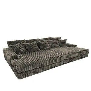 CINEMA BIG CORD SOFA 4 SEATER GREY