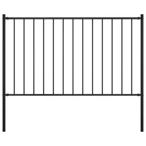 Khine Metal Fence Panels Included Black / 1.7m W x 1.25m H