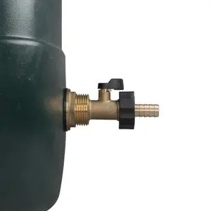 Water Butt Replacement Tap BRASS Metal Lever UK Bib Outlet Barb Quick Hosepipes  Brass Valve 1/2 BARB 1"