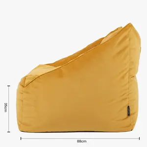 icon Natalia Velvet Armchair Bean Bag Ochre Yellow Giant Bean Bag Chair