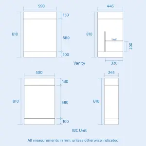 Nes Home Aric Right Hand  1100mm Vanity Basin Unit, Cistern, WC Unit & Welbourne Back To Wall Toilet White