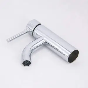 Rinse Bathrooms Designer Solid Brass Bathroom Chrome Finish Mono Basin Mixer Tap Sink Lever Action