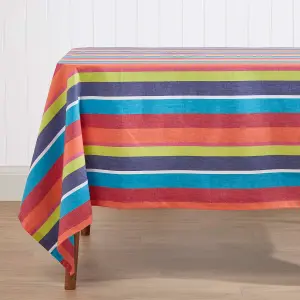 Homescapes Multi Stripe Tablecloth, 54 x 90 Inches