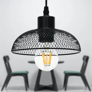 First Choice Lighting Cassidy Small Black Mesh Easy Fit Metal Pendant Shade