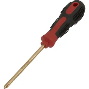 Non-Sparking Phillips Screwdriver - Beryllium Copper - 100mm Length with Soft Grip Handle