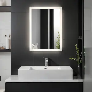 500x700mm LED Illuminated Bathroom Mirror Cool White with Touch Sensor & Demister Pad